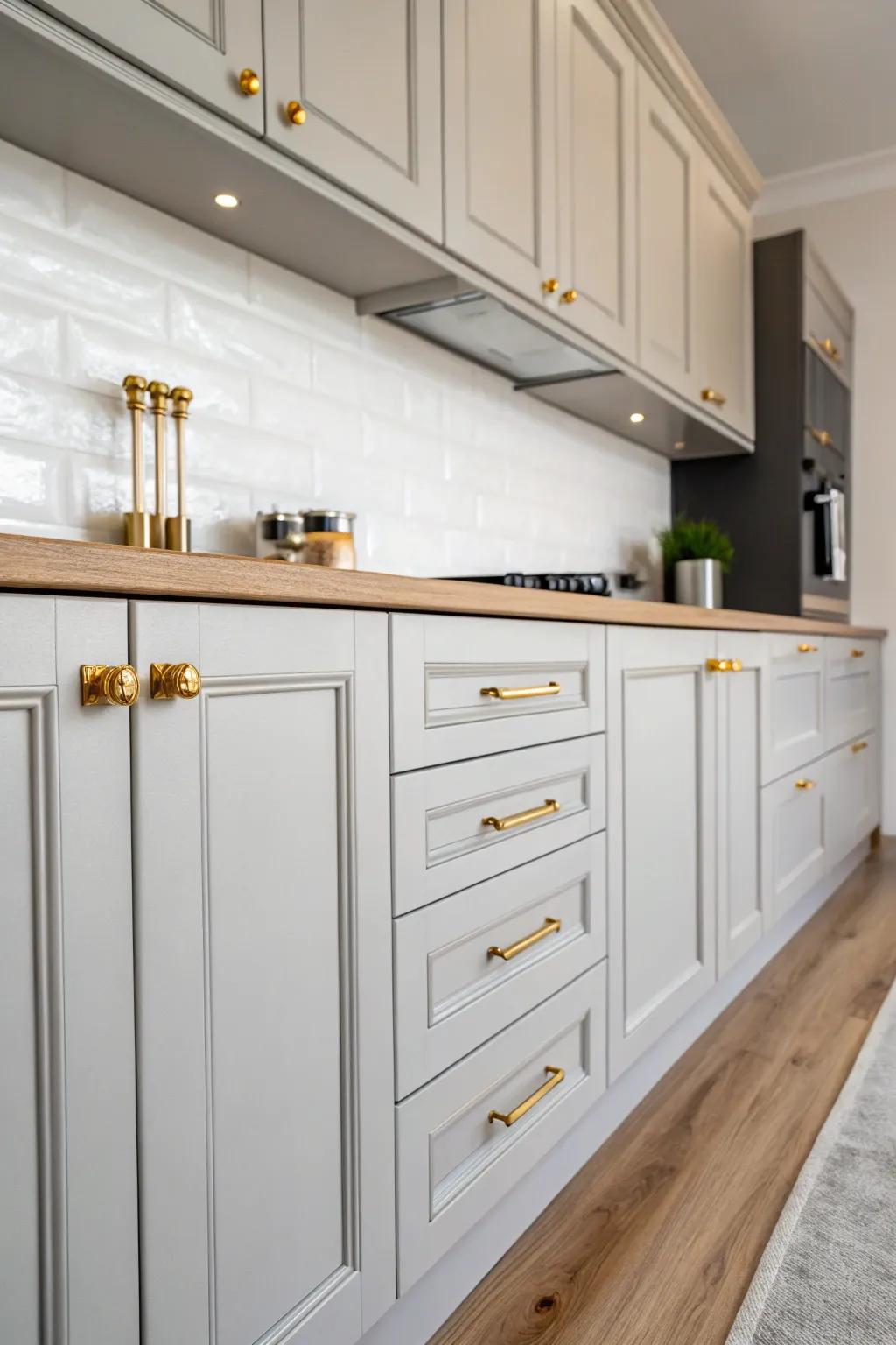 Brass fittings bring sophistication and luxury.