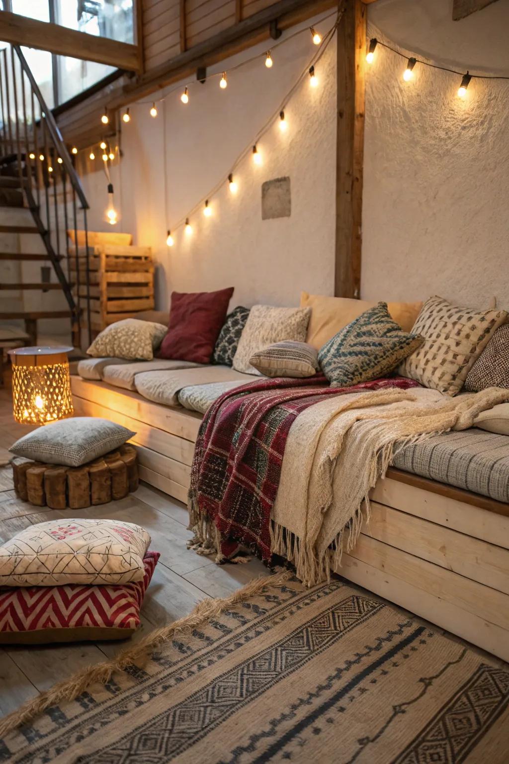 Plush furnishings add comfort to lofts.