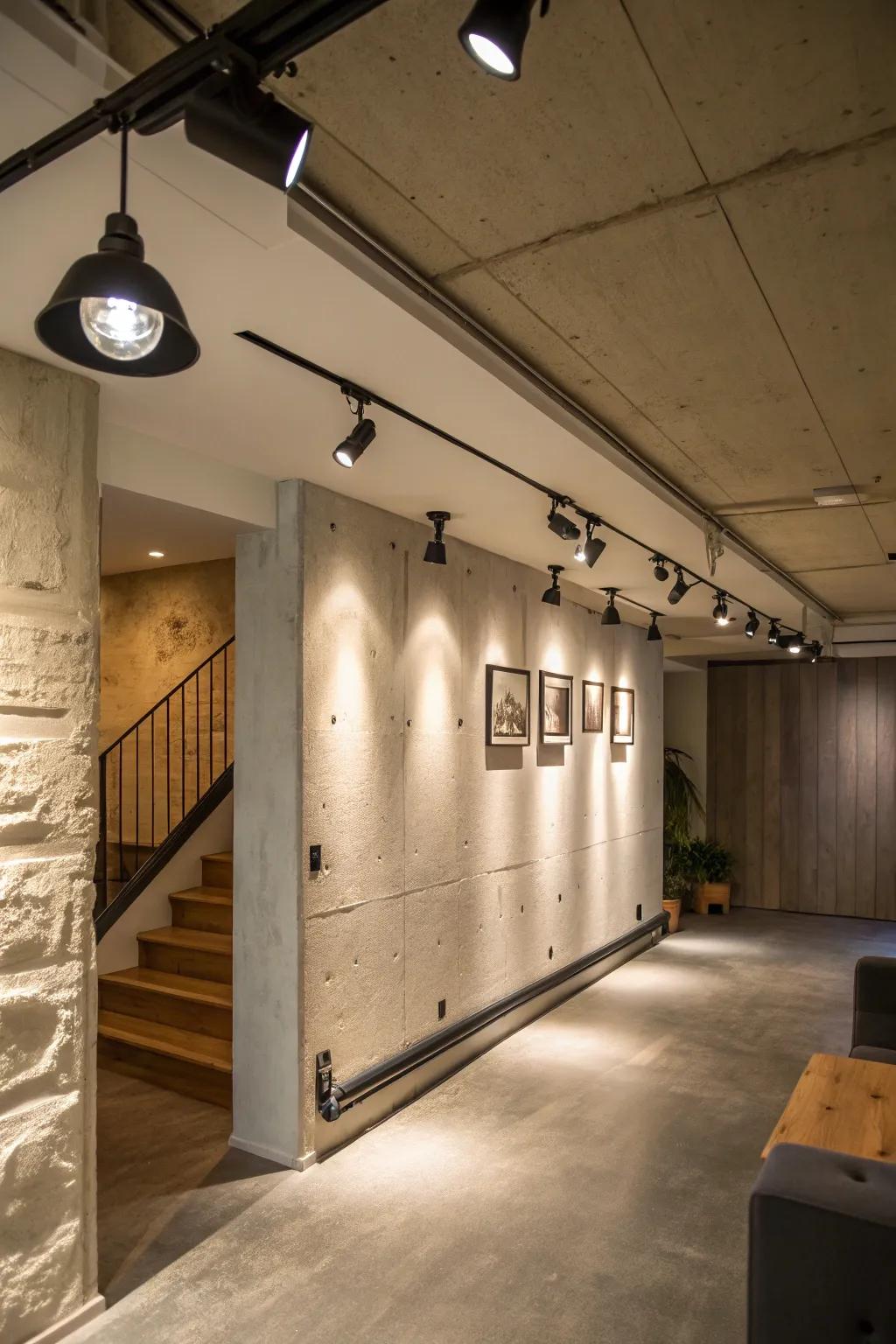 Subtle lighting retains the ceiling feeling spacious.