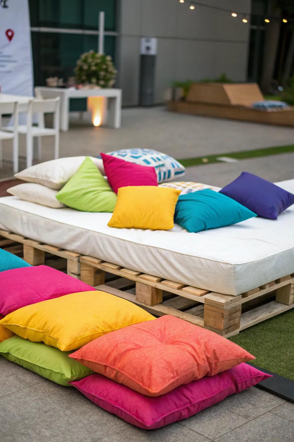 Floor seating adds casual flexibility.