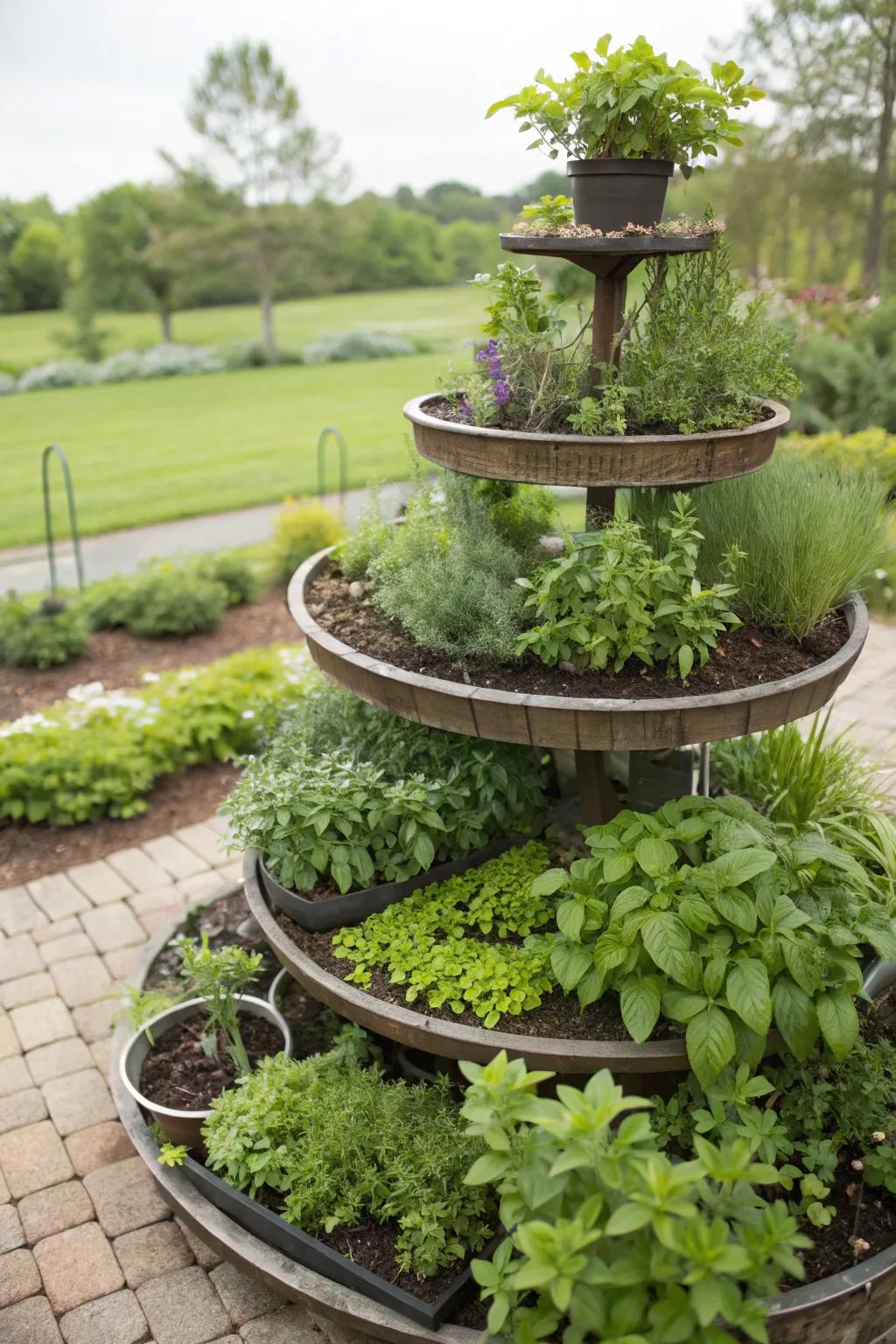 Herb coils are compact and practical for any garden.