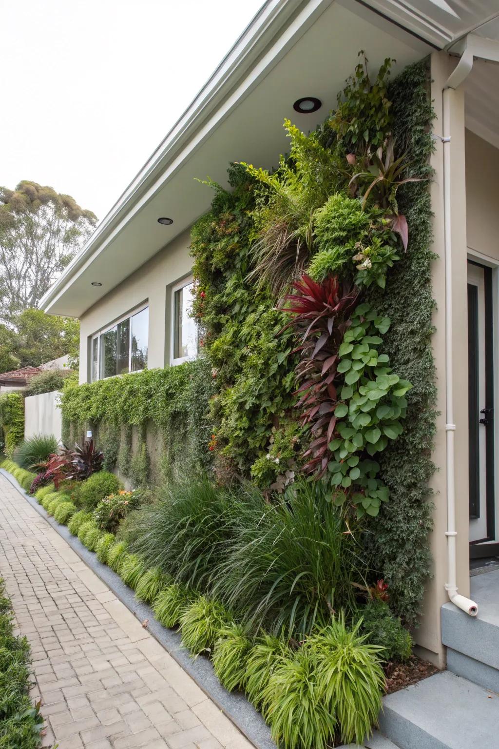 Living walls create a lush vertical garden with minimal space.