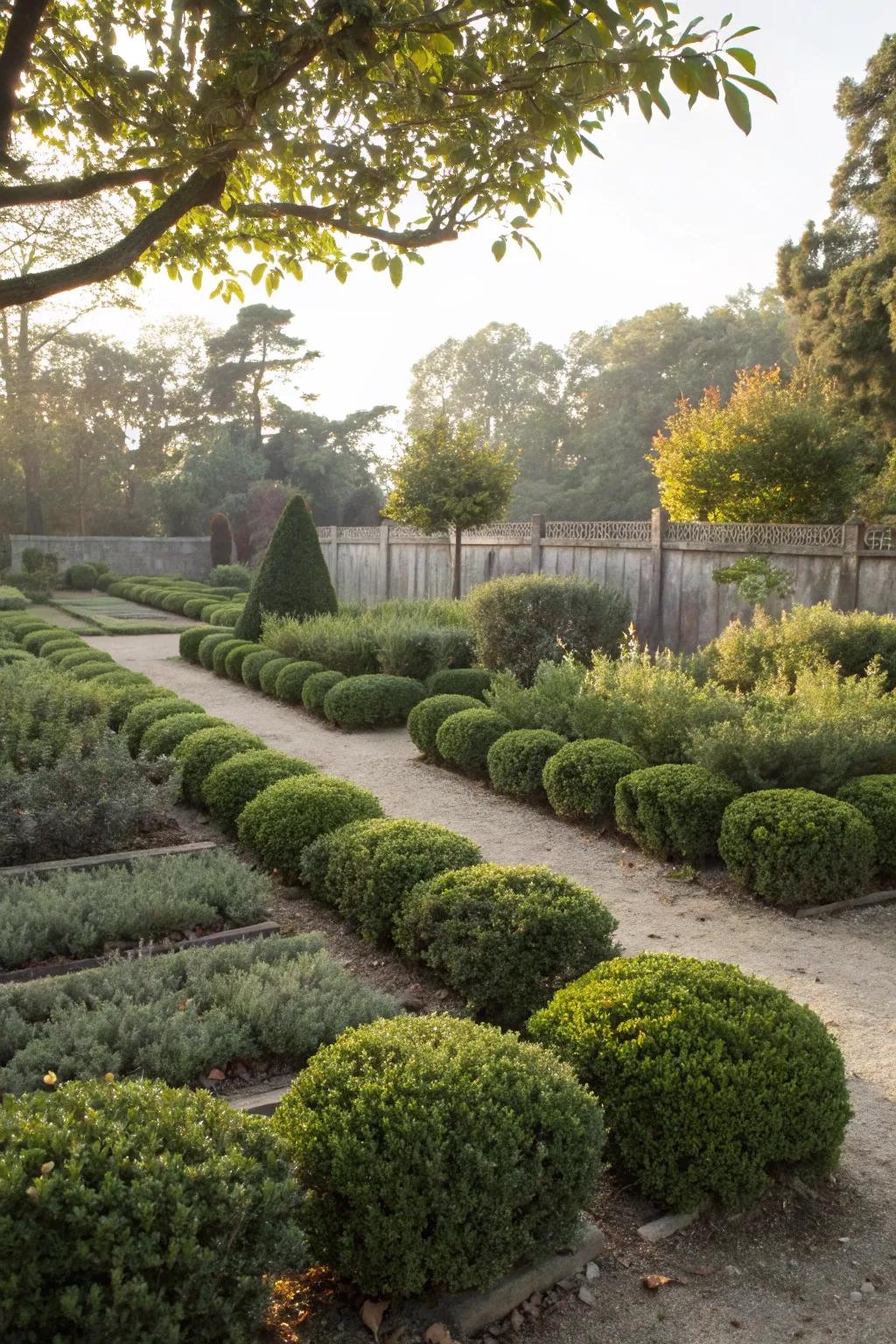 Shrubs offer simple beauty.