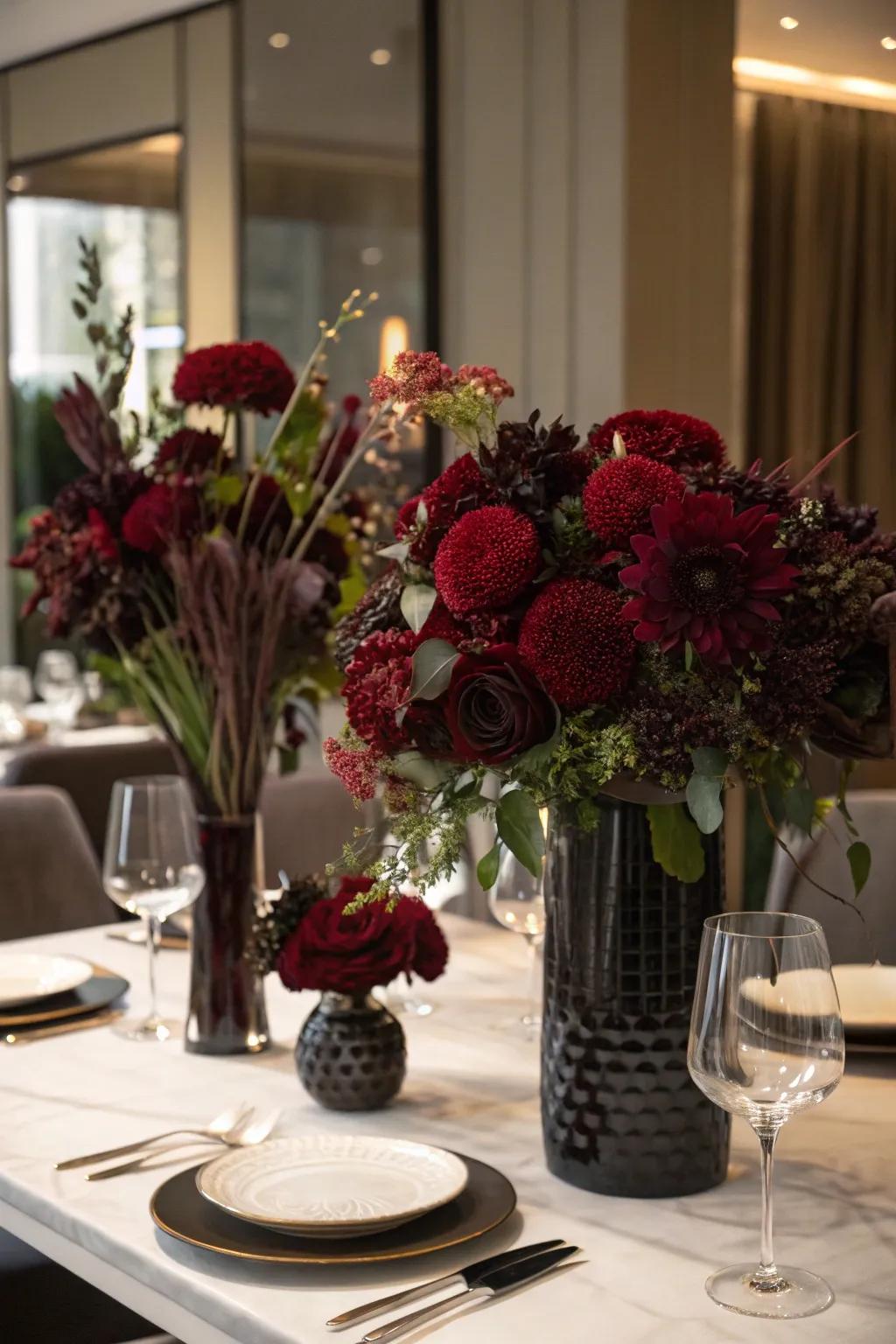 Deep florals provide a bold and rich statement.