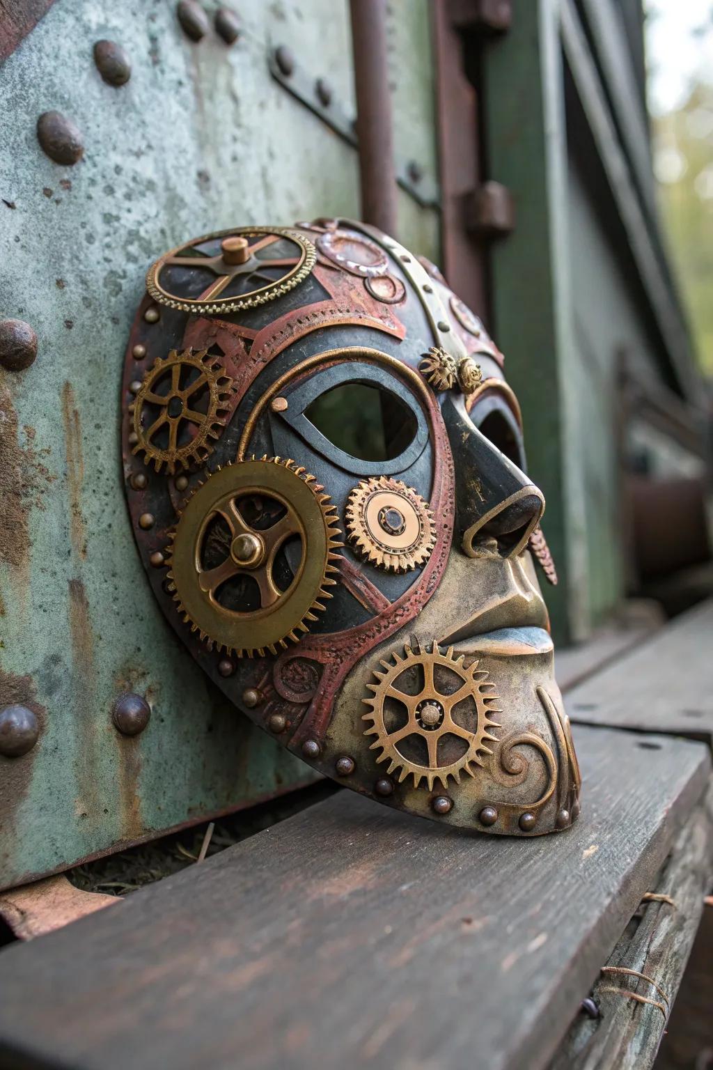 Neo-Victorian pieces give masks an edgy, mechanical vibe.