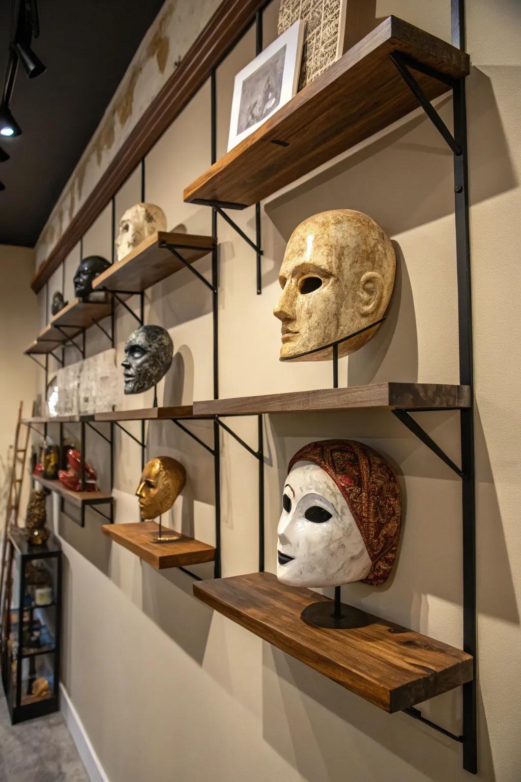 Free-standing racks provide a flexible platform for mask displays.