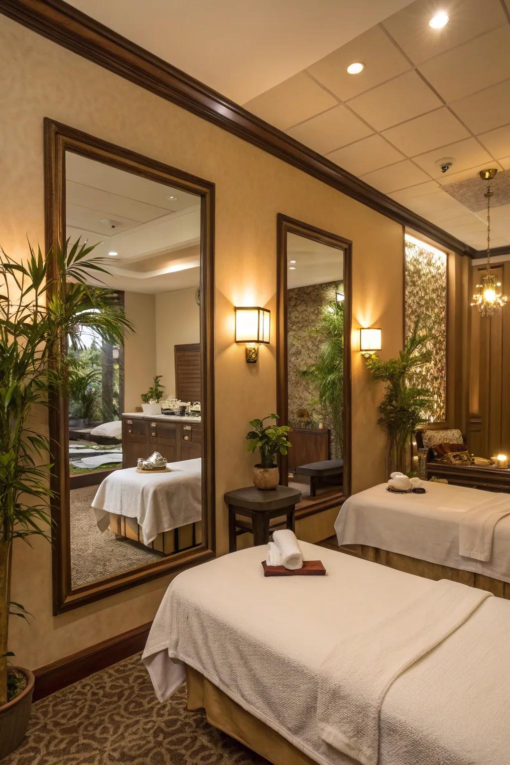 Mirrors create the illusion of a more expansive, more open space.
