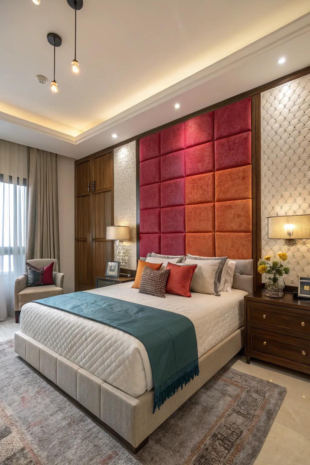 An accent wall adds drama and richness to your bedroom.