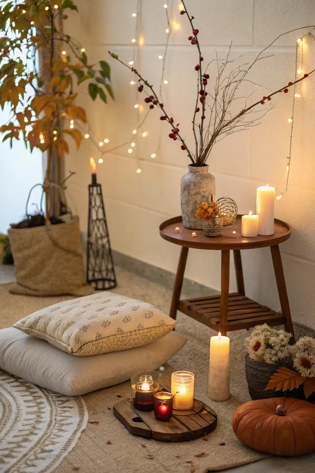 Make your meditation decor fit the changing seasons.