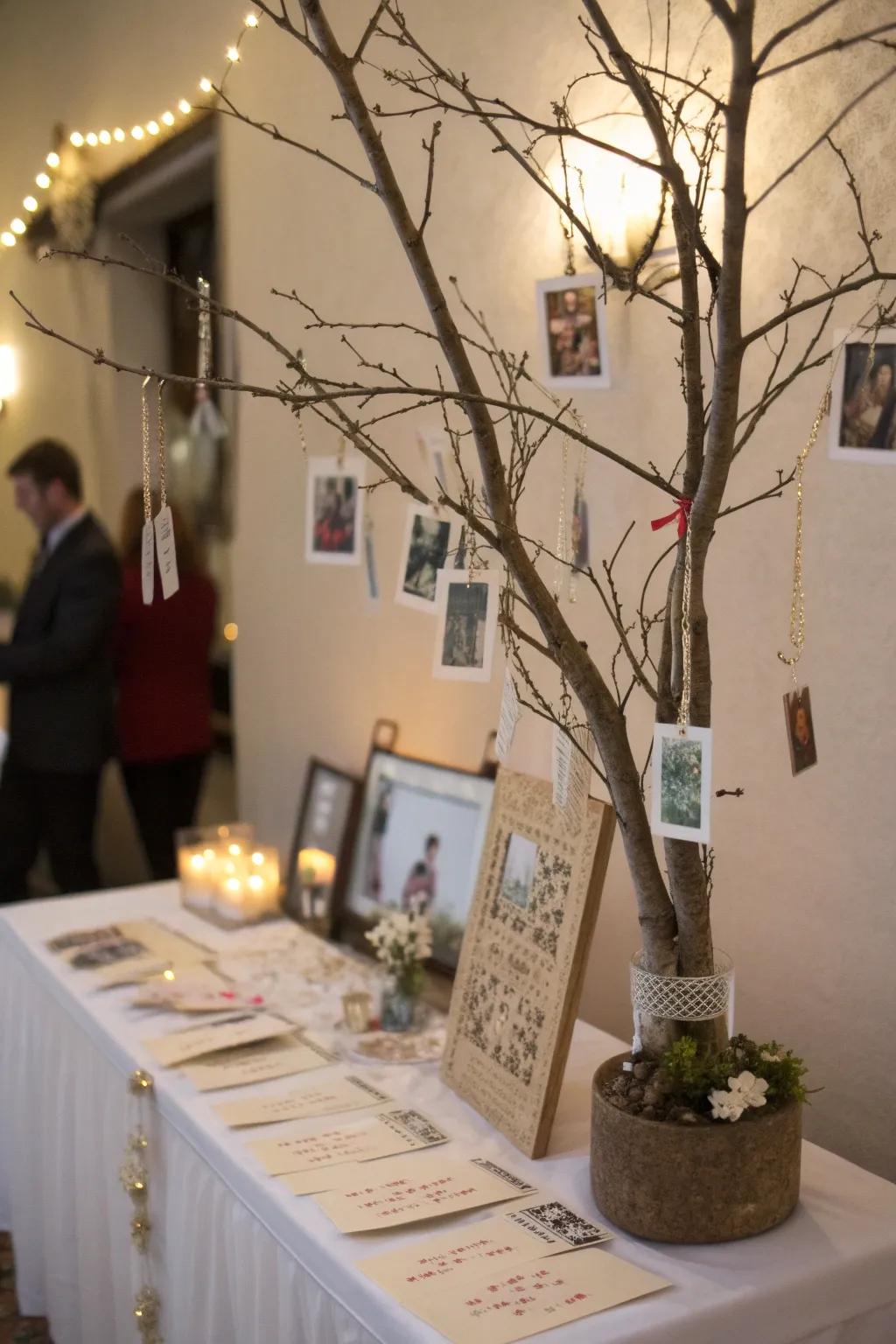 The memory tree is a chance for guests to share their memories and messages.