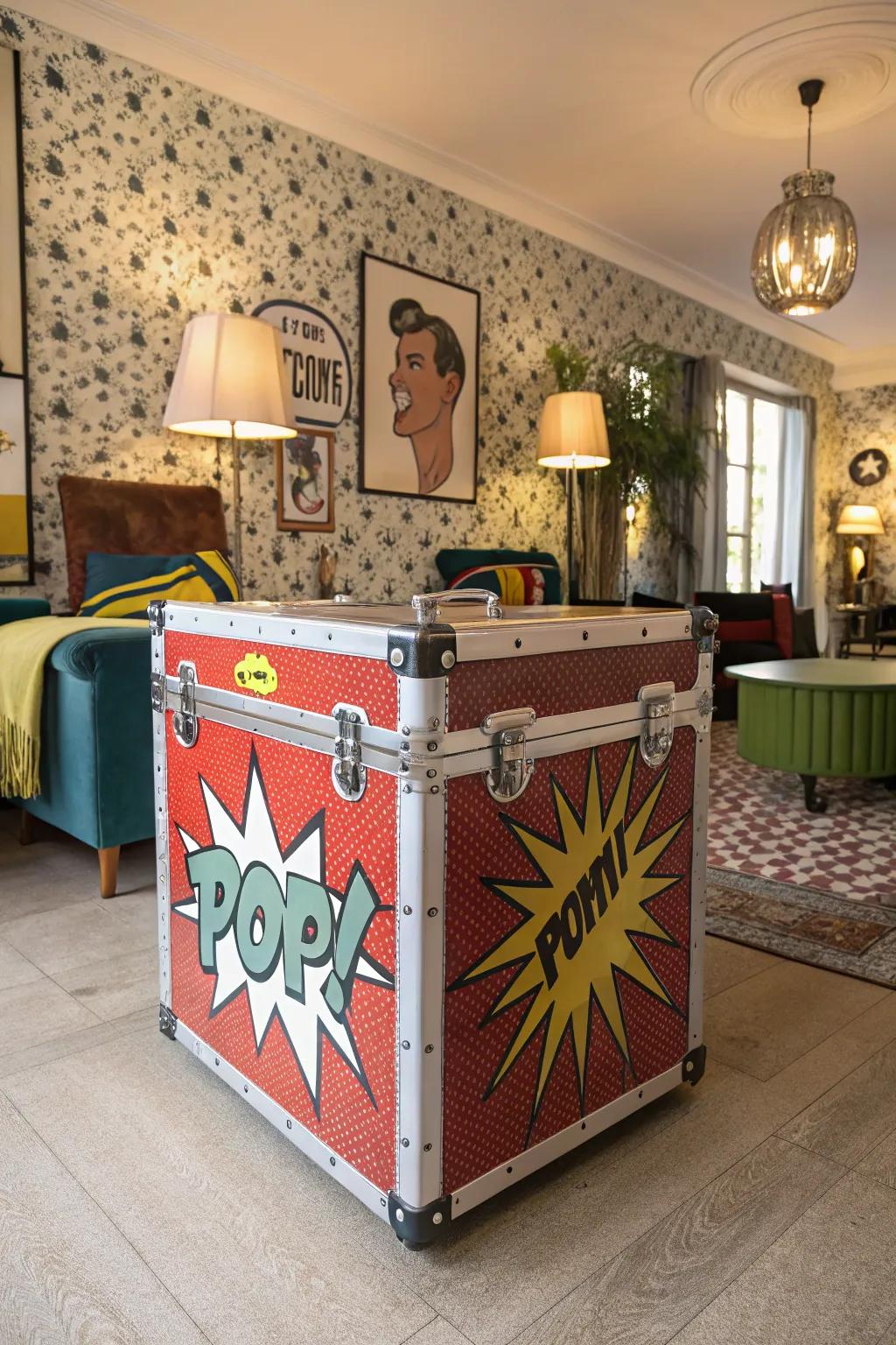 Retro art styles make a bold, colorful statement.