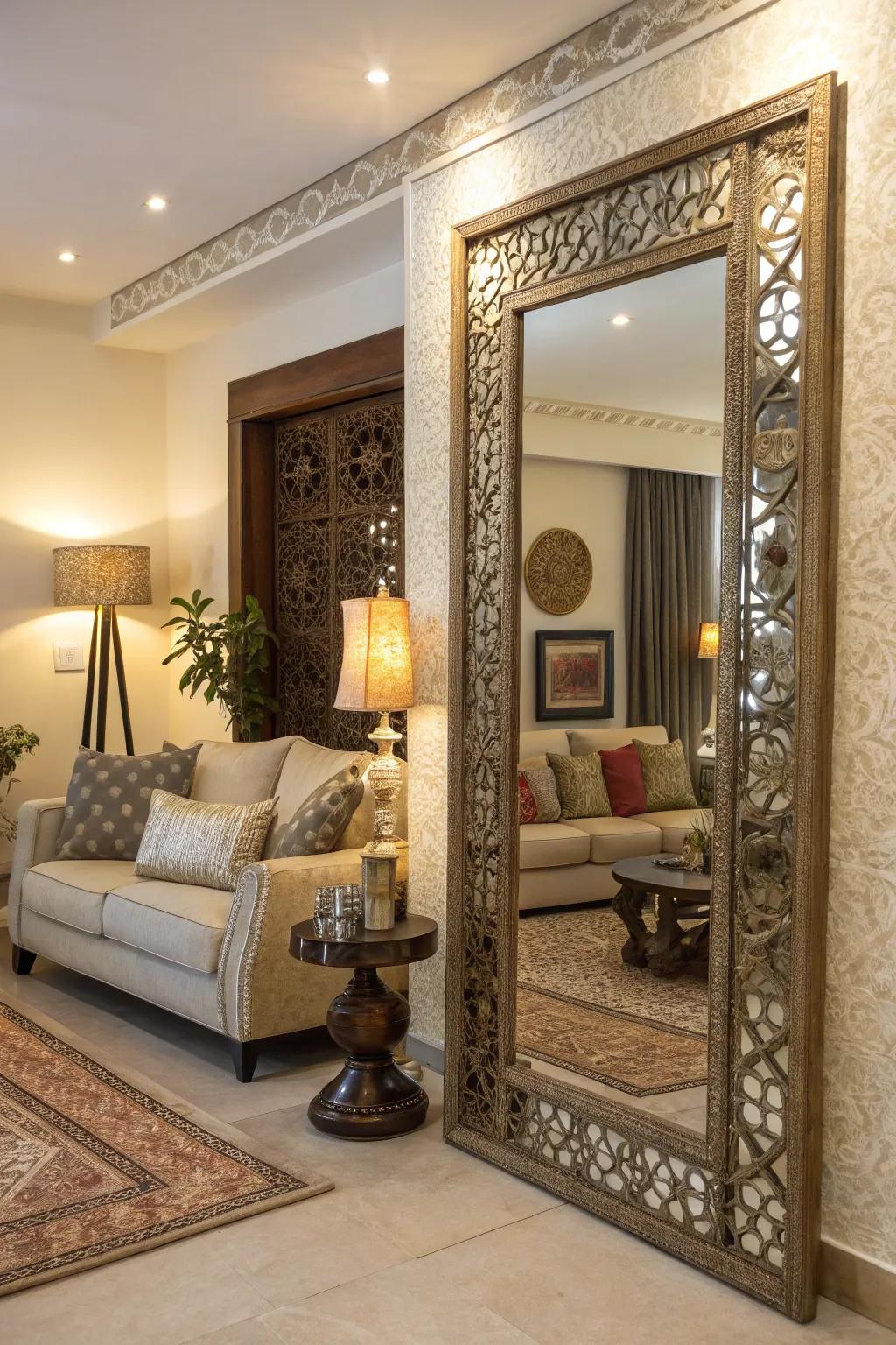 Mirrors can serve as striking standalone art pieces.