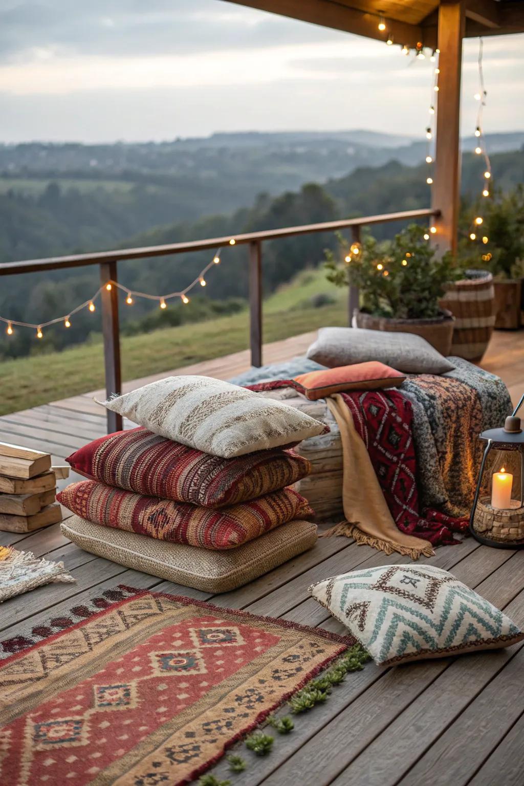 A deck that dabbles with textural variation for a luxurious and alluring feeling.