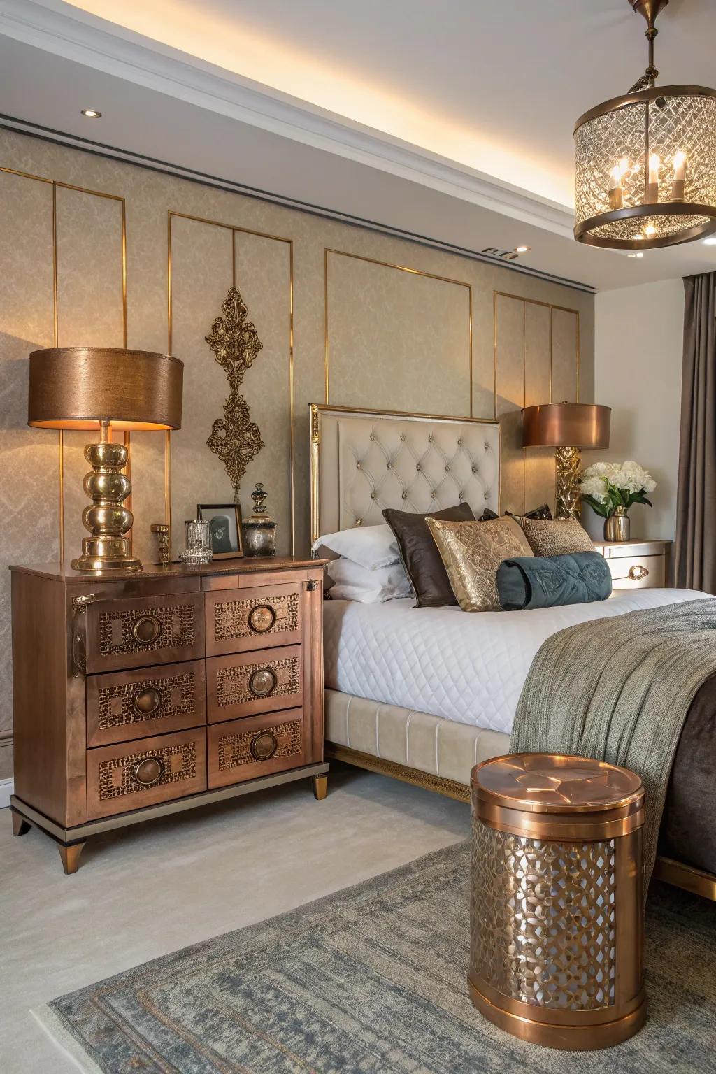 Mixed metals contribute sophistication and visual interest.