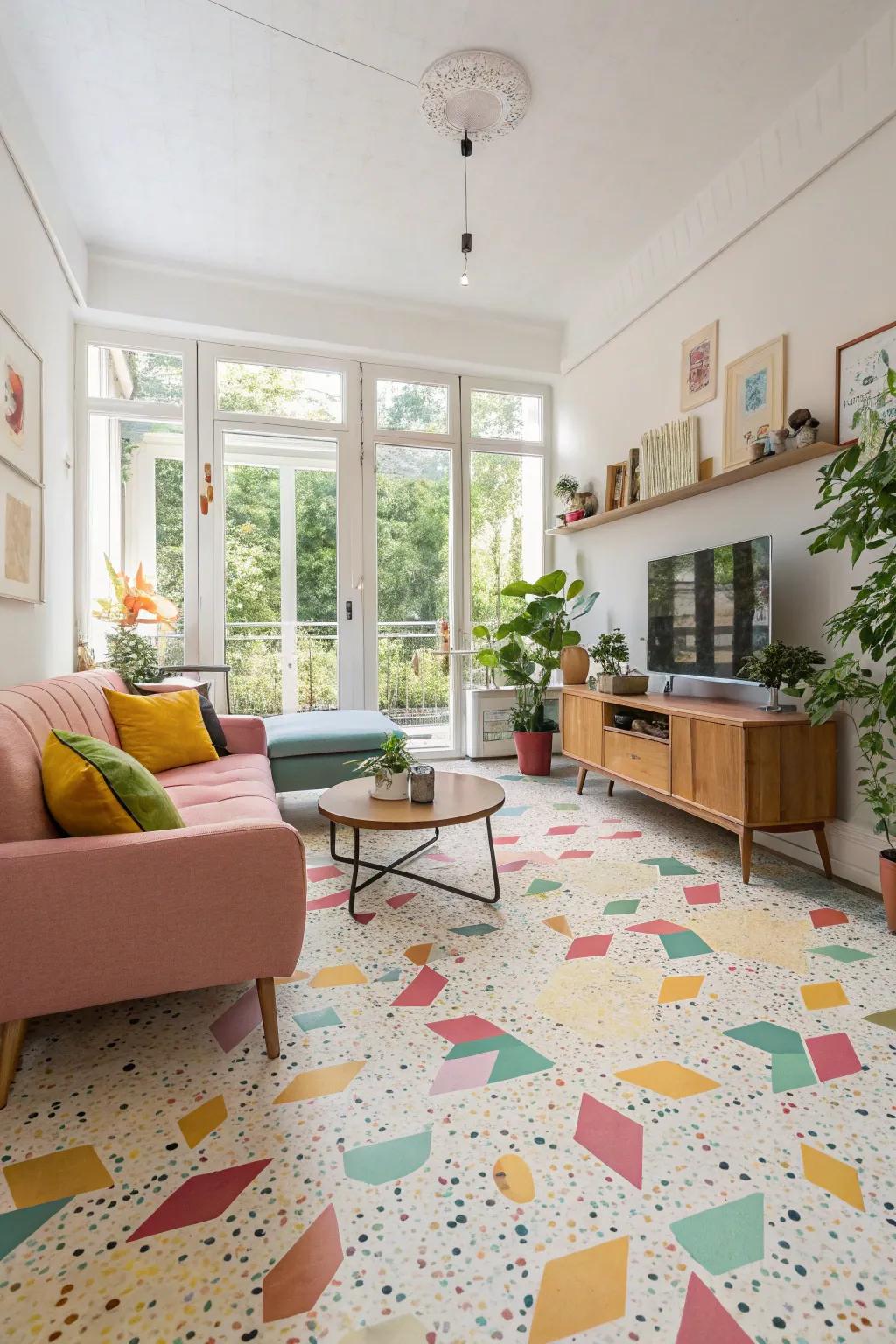 Vibrant versatility with flax flooring.