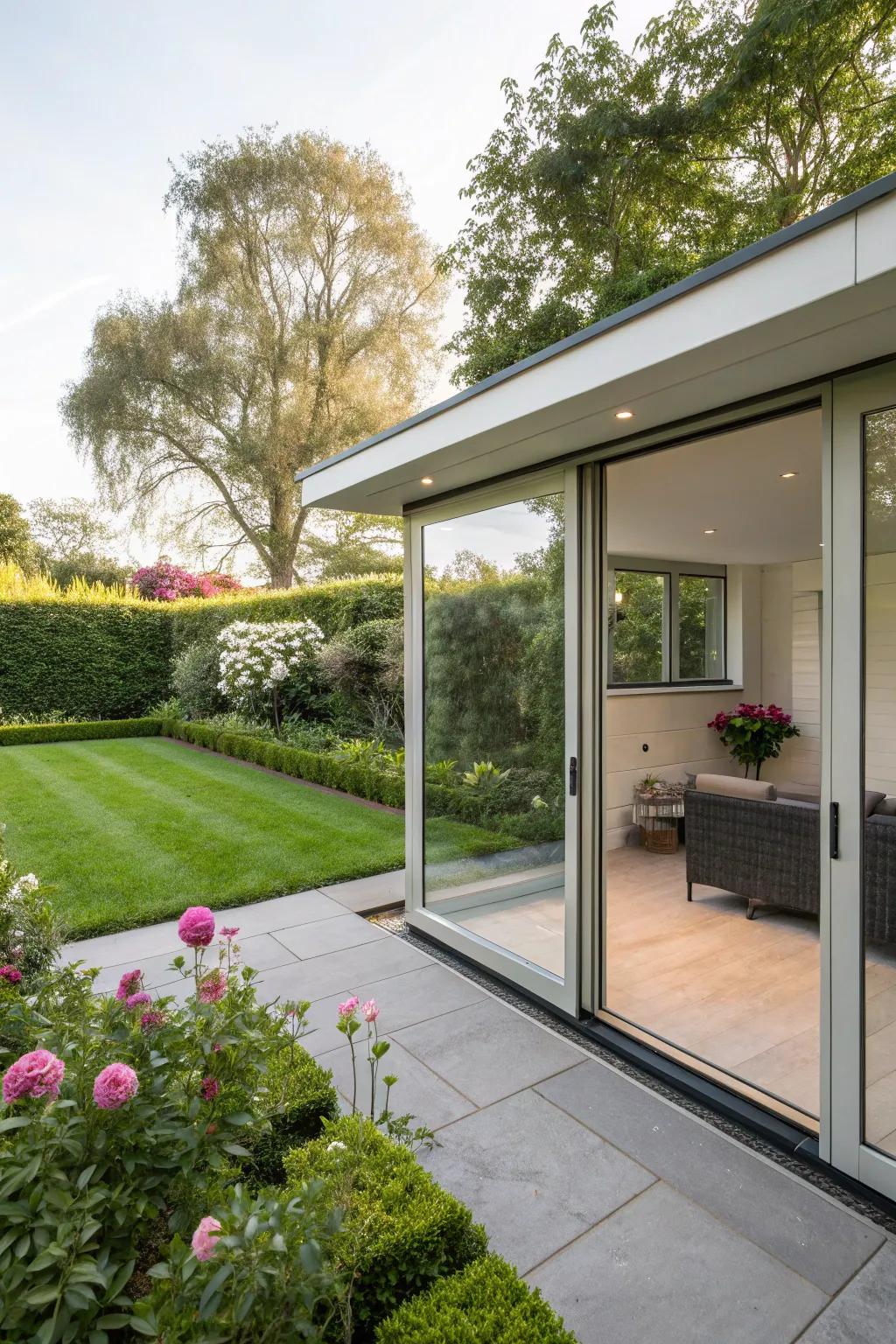 Retractable walls establish a fluid indoor-outdoor integration.