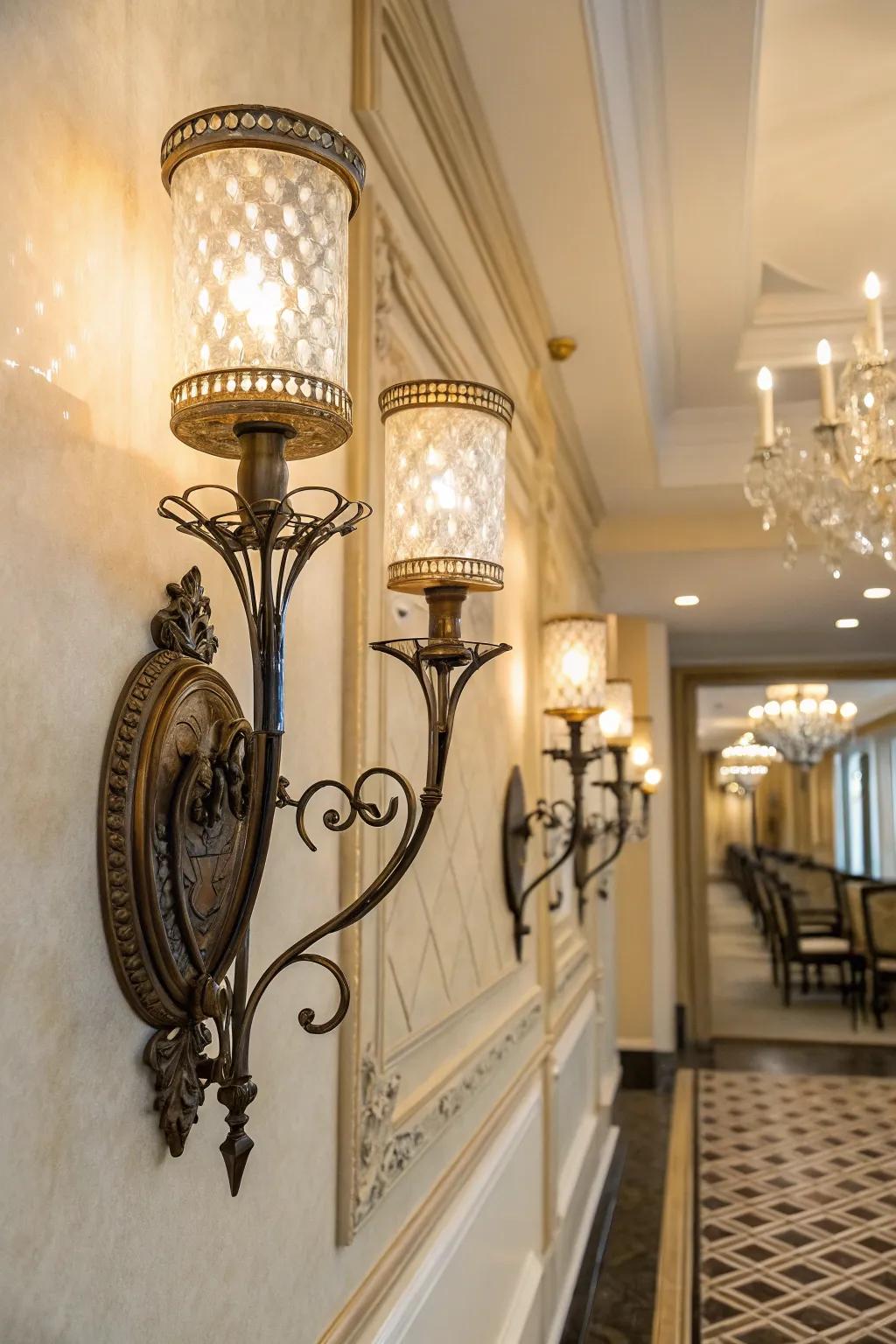 Mixed-composition sconces introduce magnitude and appeal to your decorating scheme.