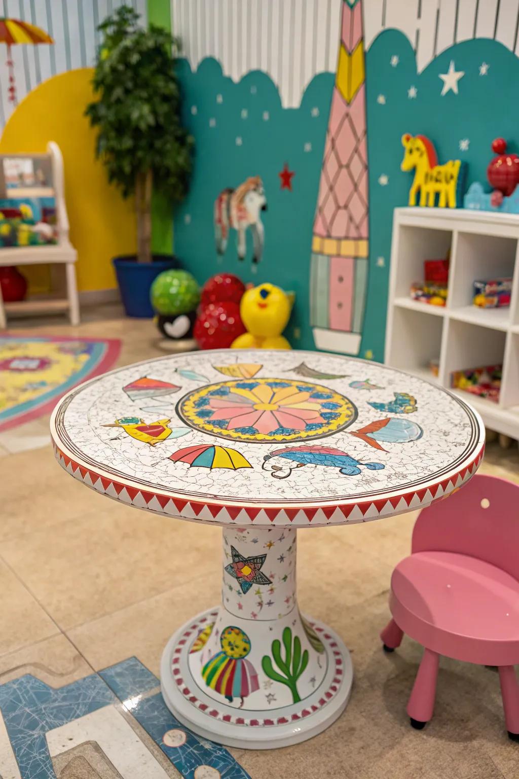 Whimsical mosaics infuse joyful enchantment into every environment.