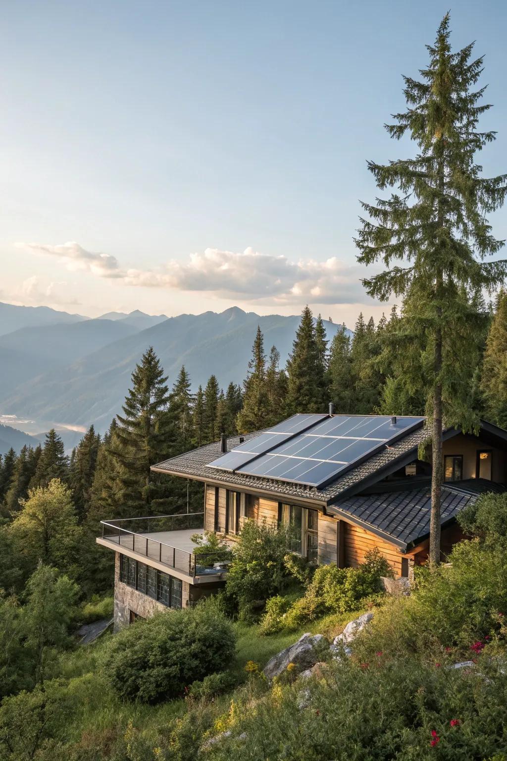 Energy-prudent blueprinting in harmony with the outdoors.