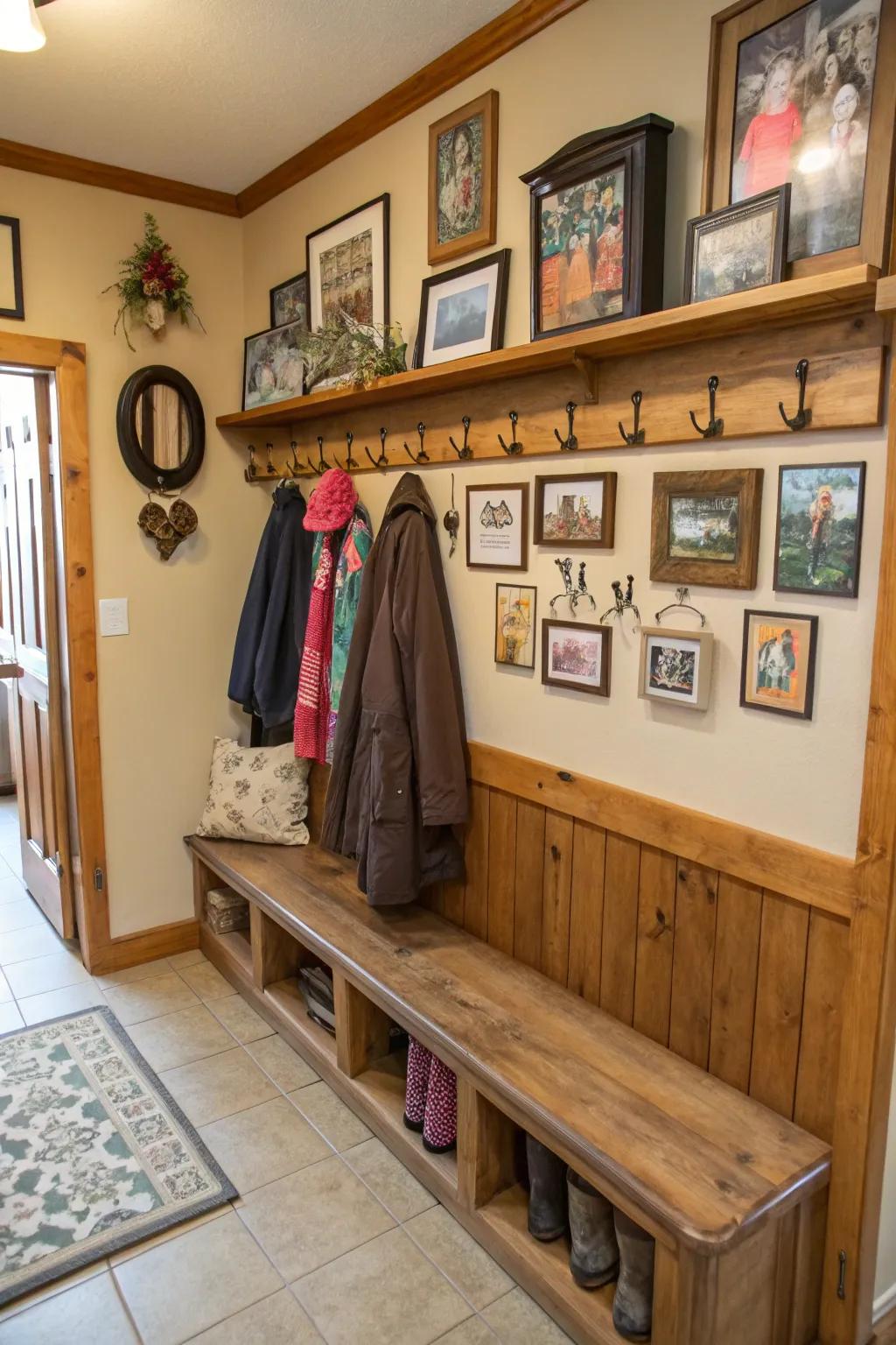 Make your mud room special with personalized elements.