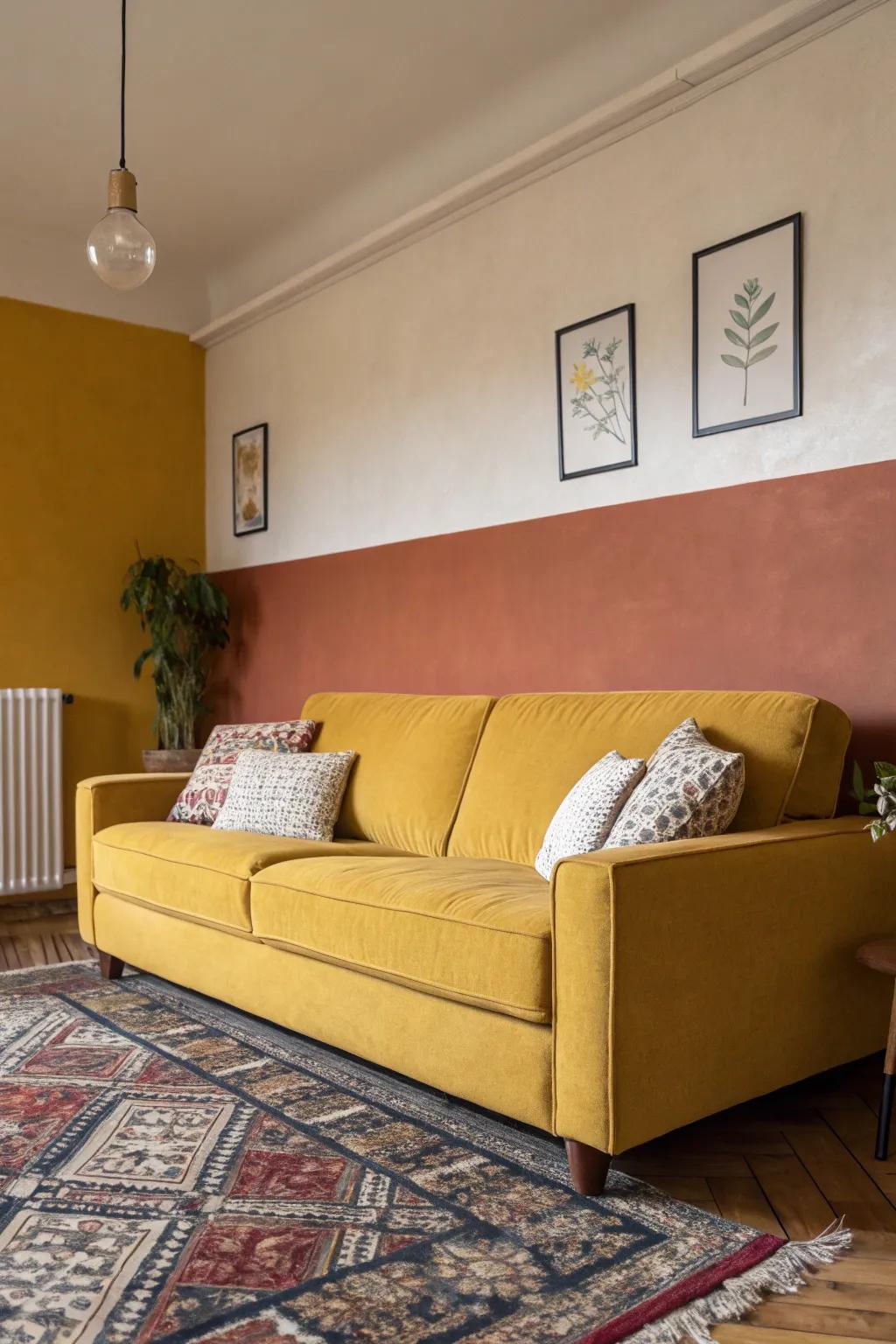 Two-tone walls incorporate profundity and sophistication.