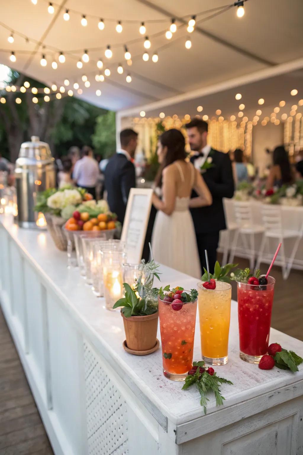 Themed signature drinks introduce a personal detail to the drink menu.