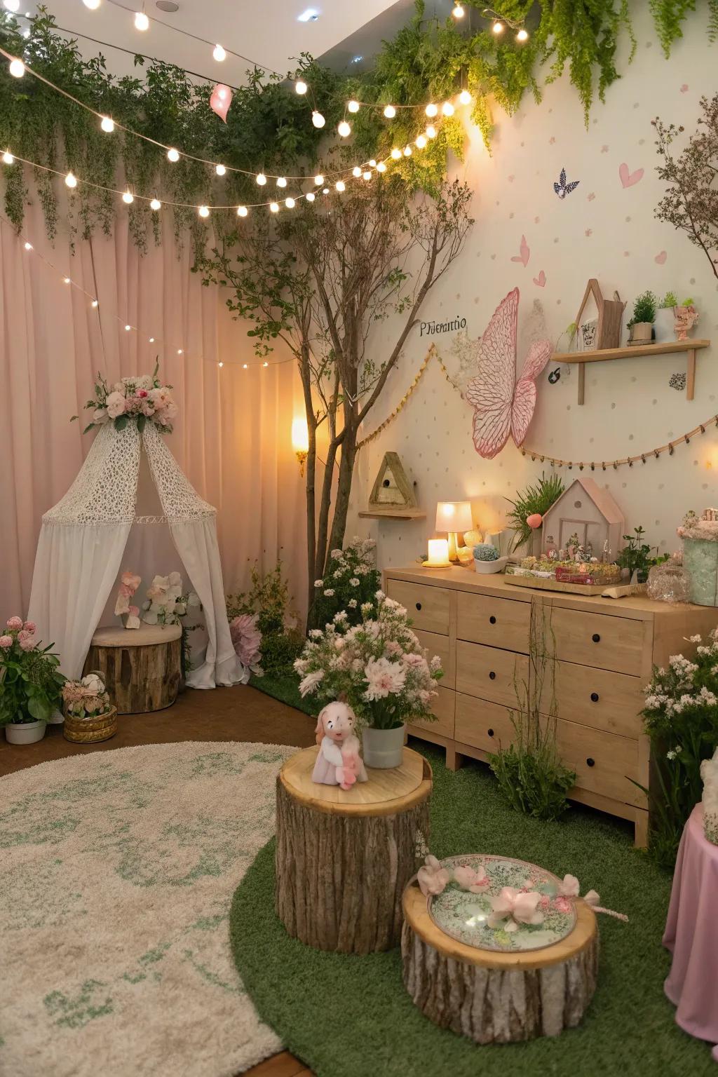 Uncover a fairytale setting in an enchanted garden nursery.