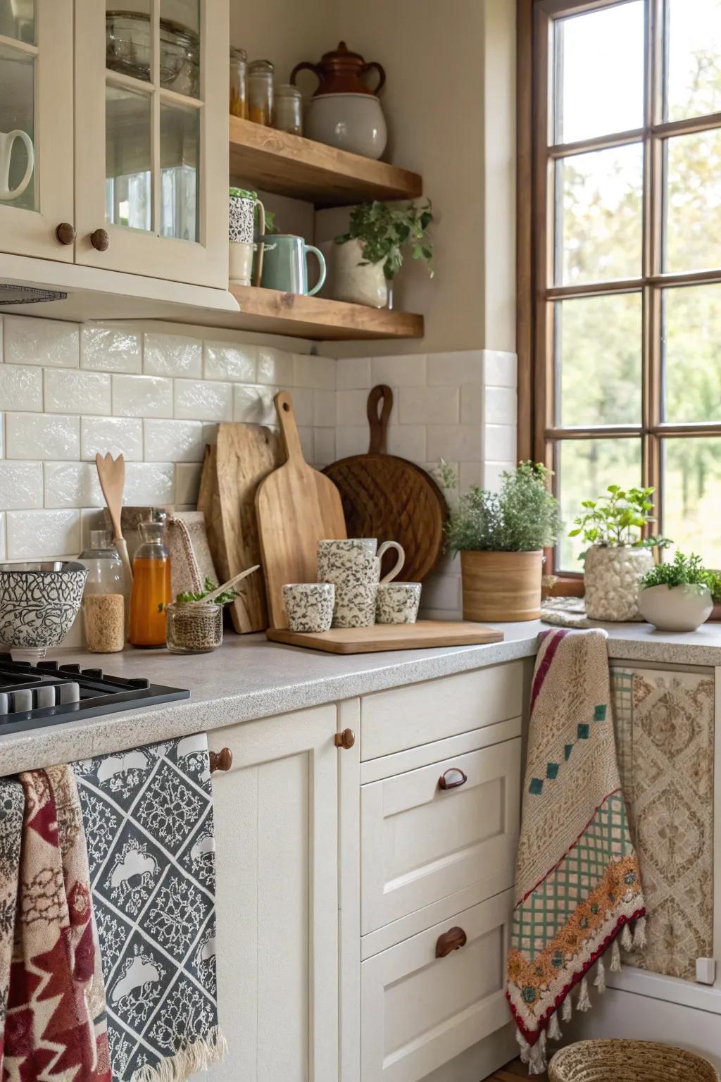 An assorted mix fosters a dynamic kitchen atmosphere.