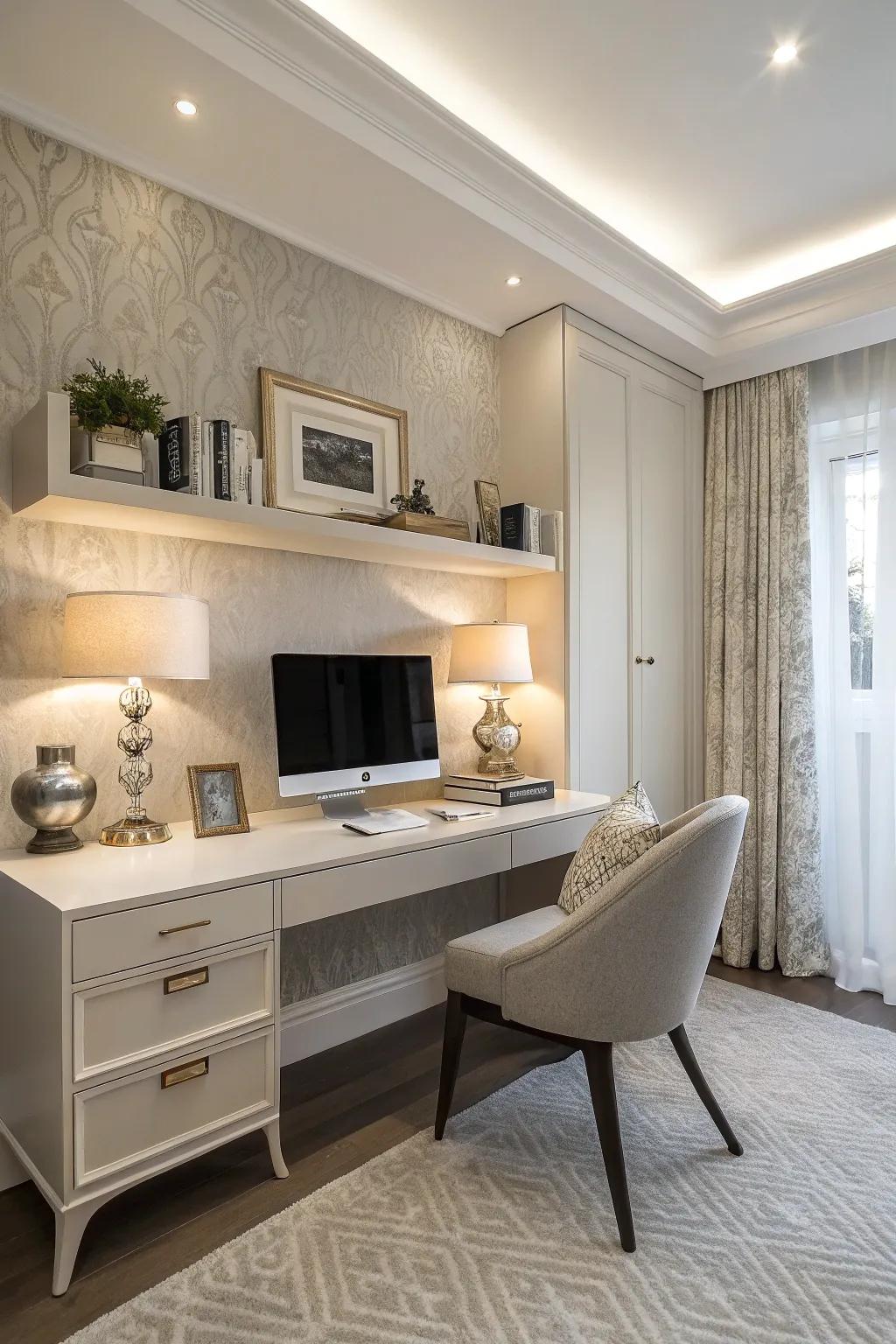 Maximize space with a suspended work surface.