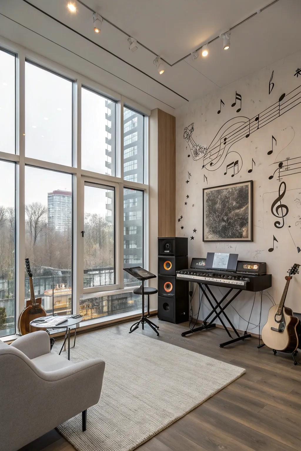 Seamless technology integration enhances room functionality.