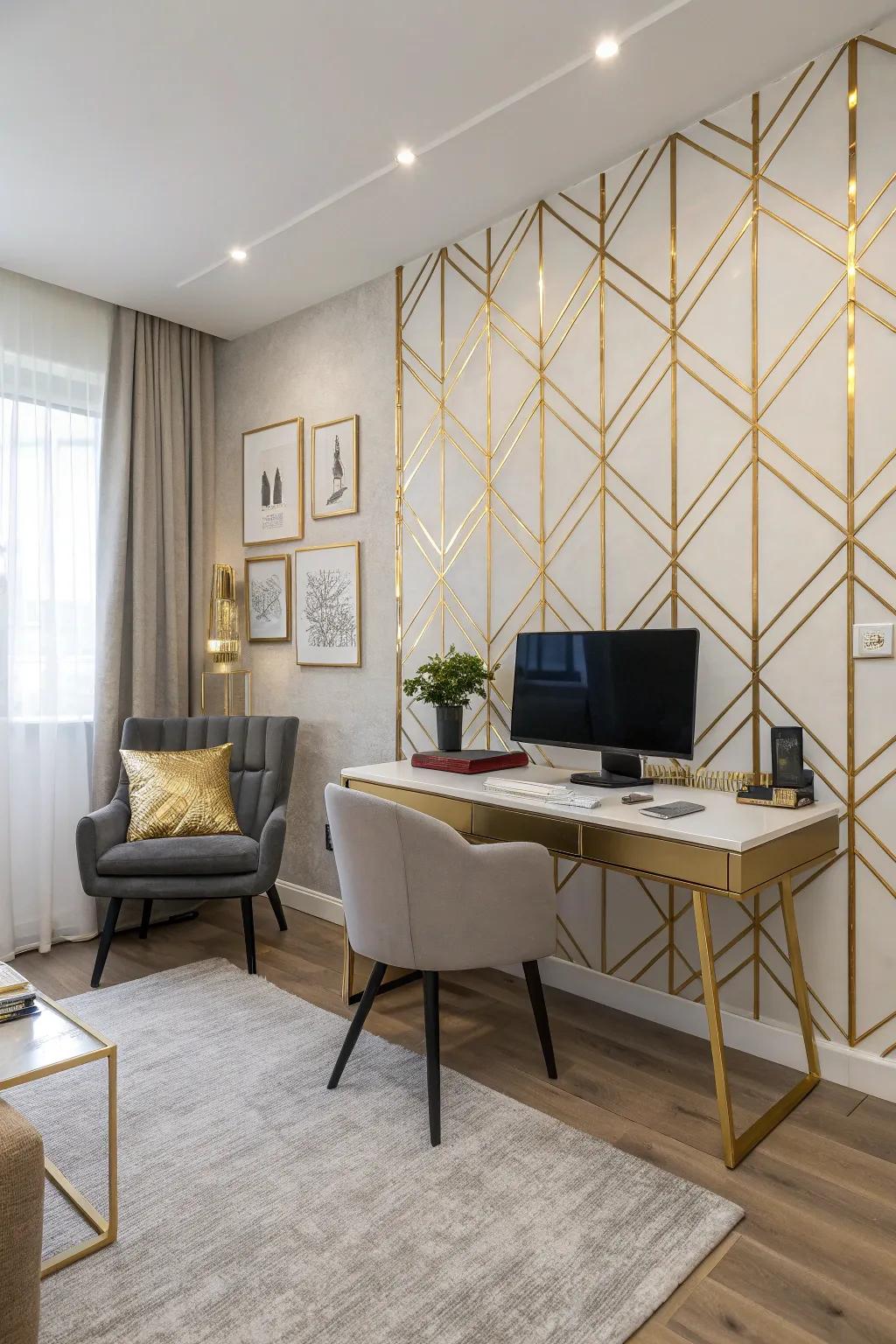 Metallic details bring a lavish feel to your office.