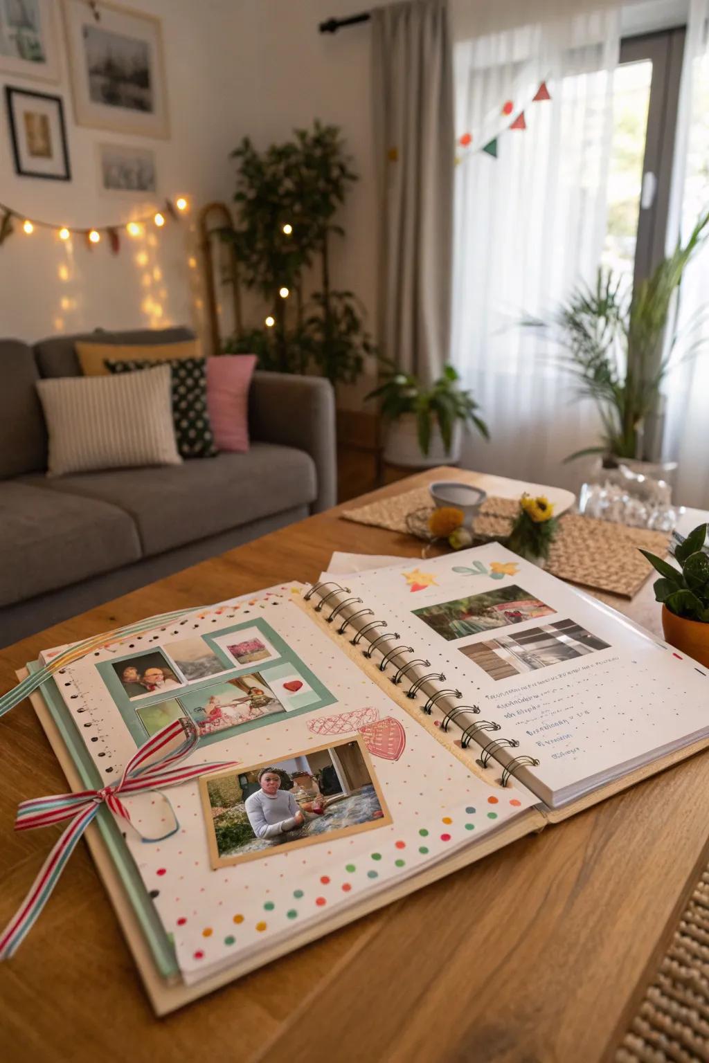 A scrapbook holding the essence of family journeys.
