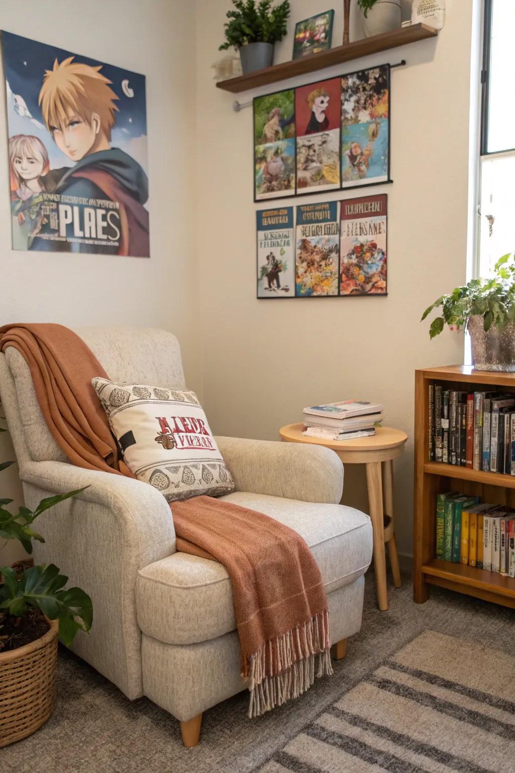 A reading alcove is essential for manga enthusiasts.
