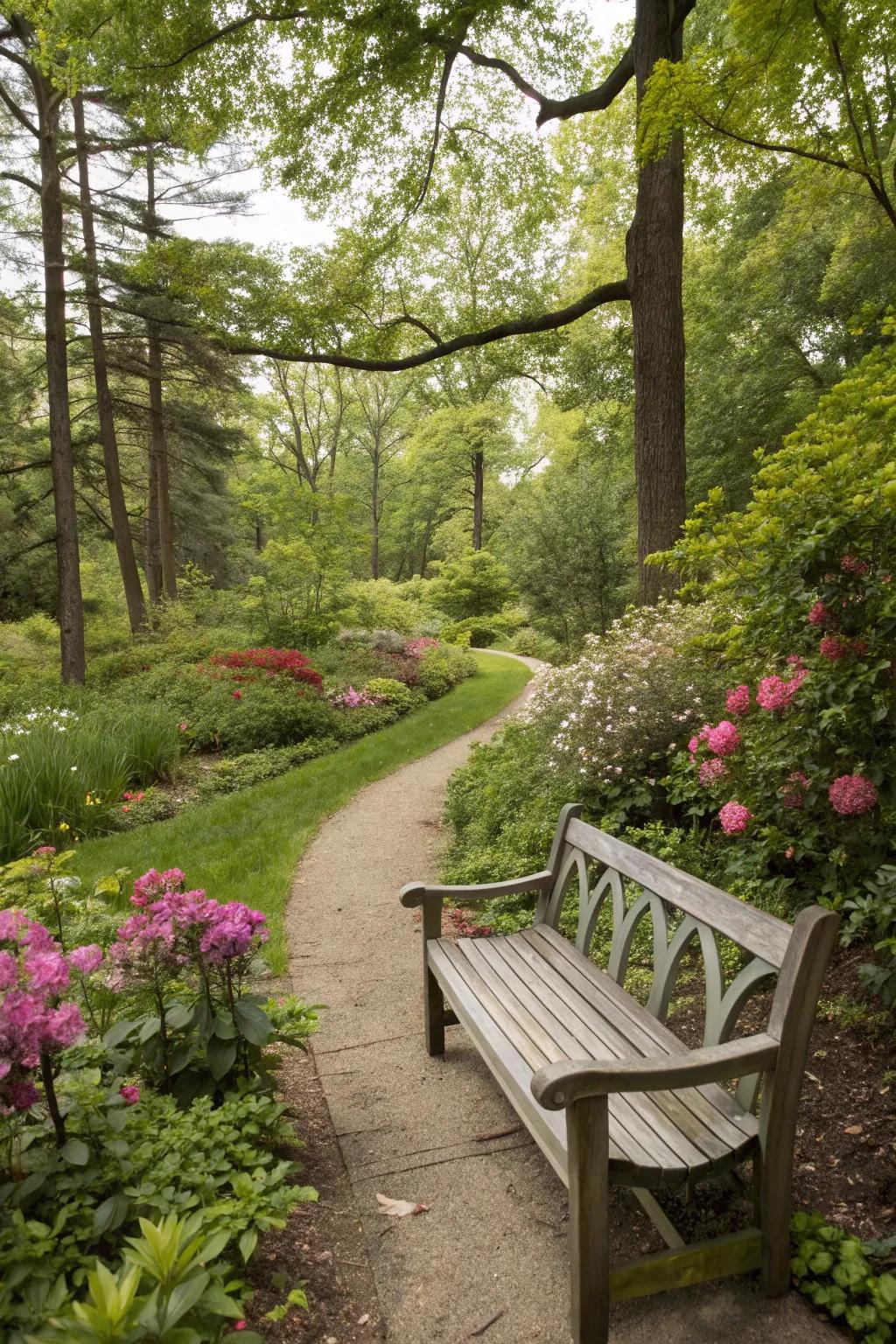 Backless bench for an open and flexible garden seating alternative.