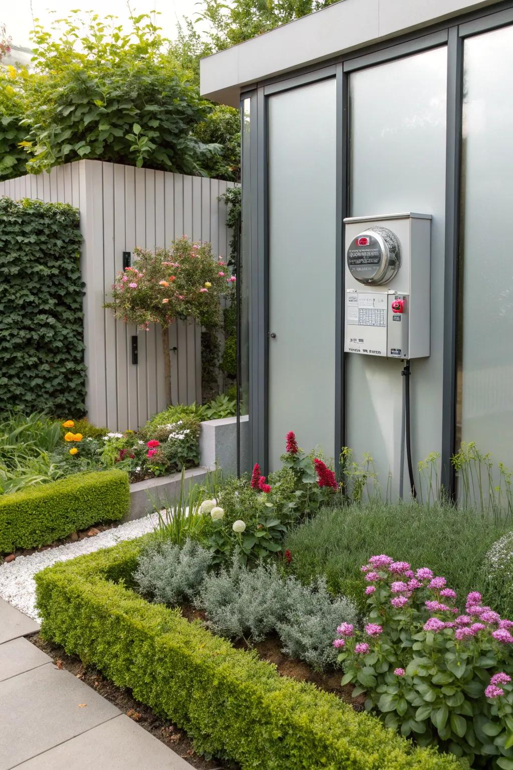 Gliding panels furnish a streamlined and utilitarian concealer.