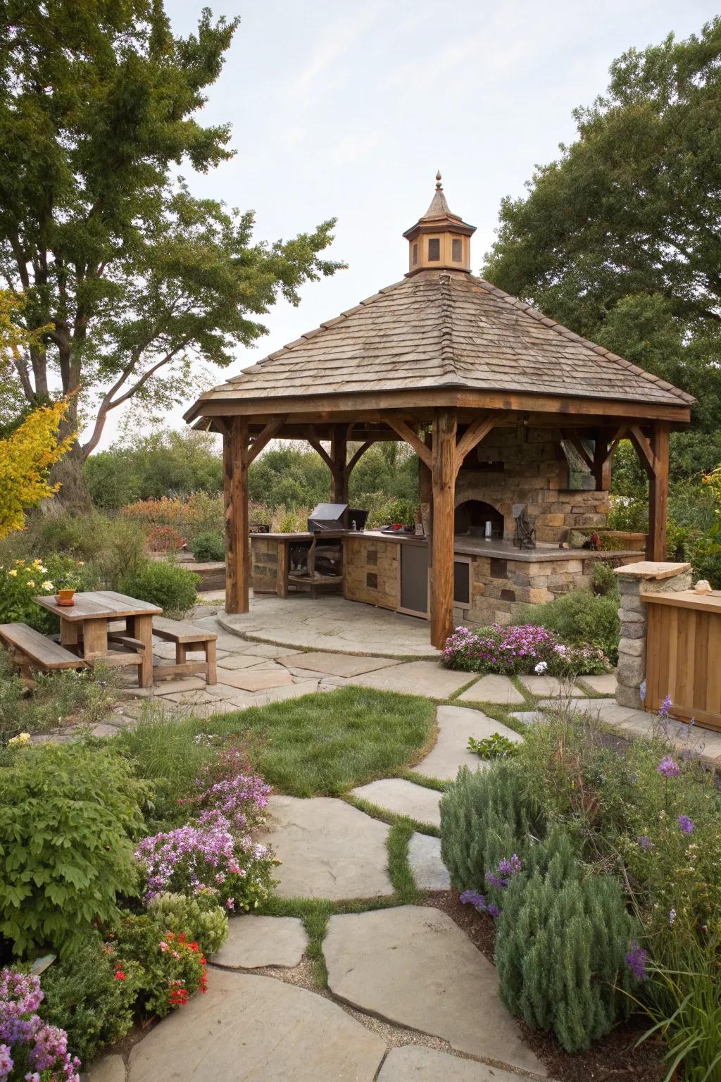 Mix with the outdoors inside a hideaway outdoor kitchen gazebo.