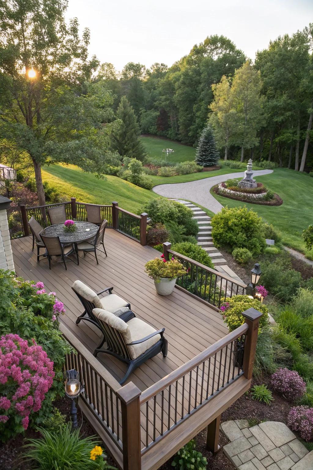 Soar above and relish the tranquility from an elevated deck.
