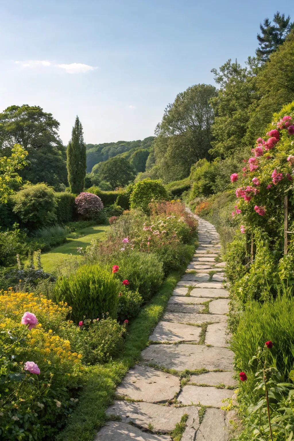 Garden avenues steer guests and append a whimsical accent.