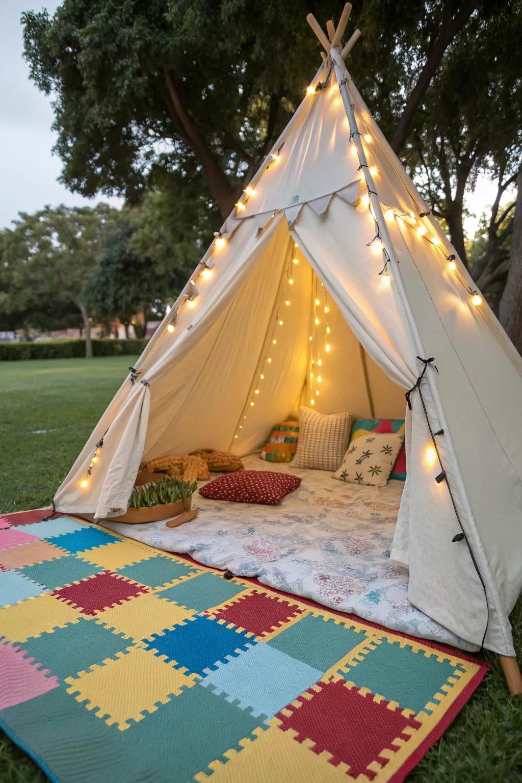 Padding tiles create a safe play area for children.