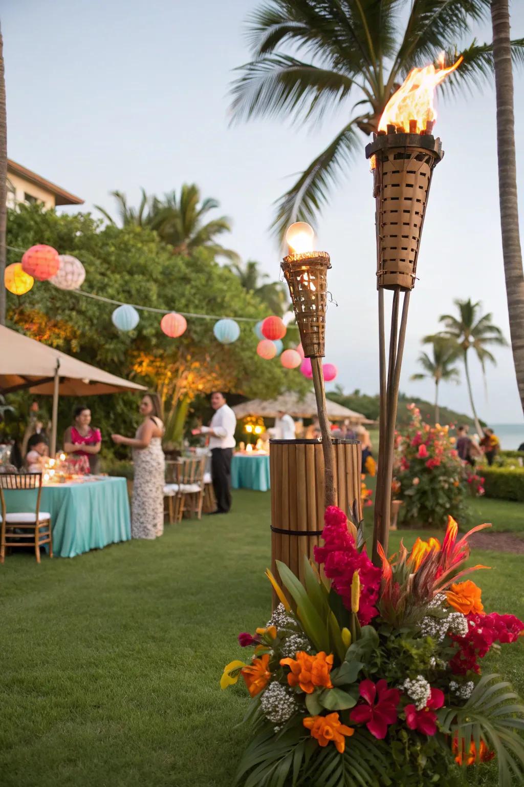 A tropical paradise theme ushers hue and excitement to the event.