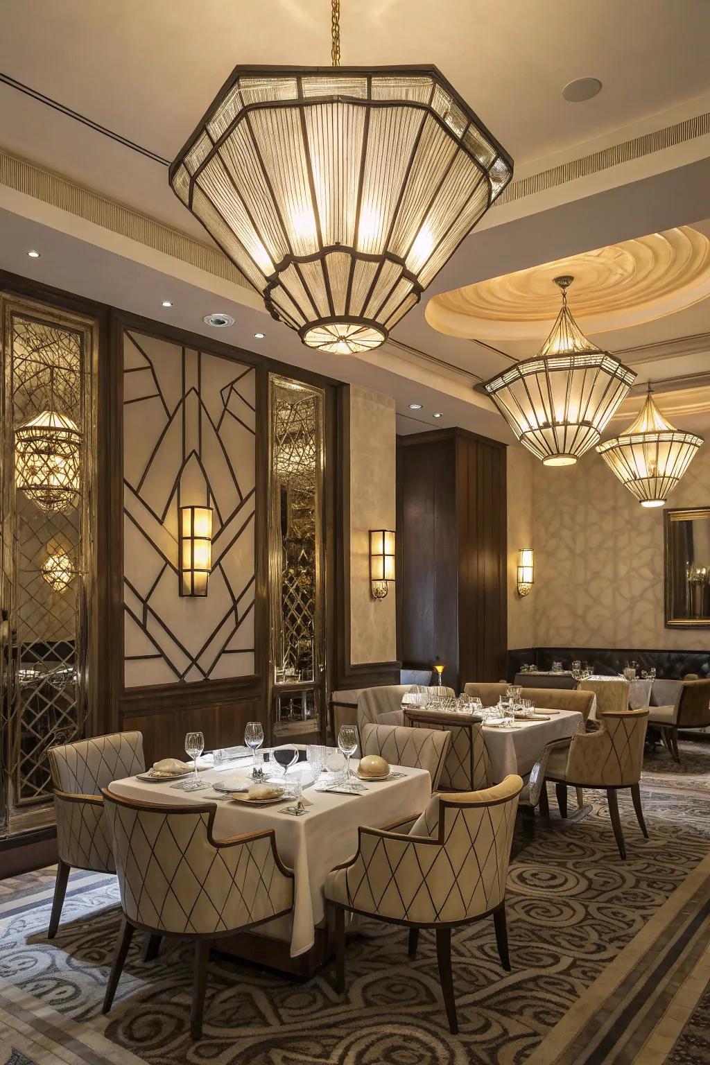 Ornamental epoch illumination incorporates an element of dramatics and elegance.