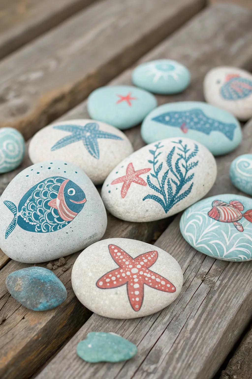 Bring the ocean to your garden with these artfully painted pebbles.