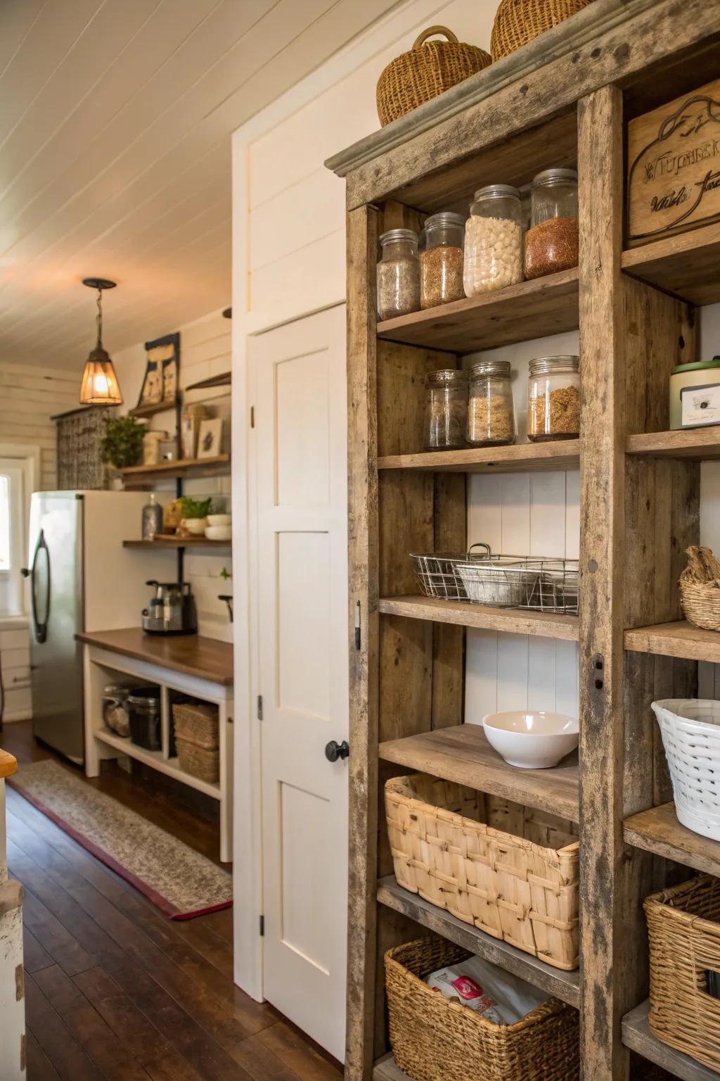 A farmhouse aesthetic brings character and warmth.