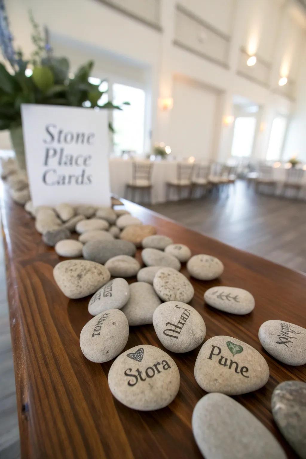 Unique seating markers introduce a personal touch to your table.