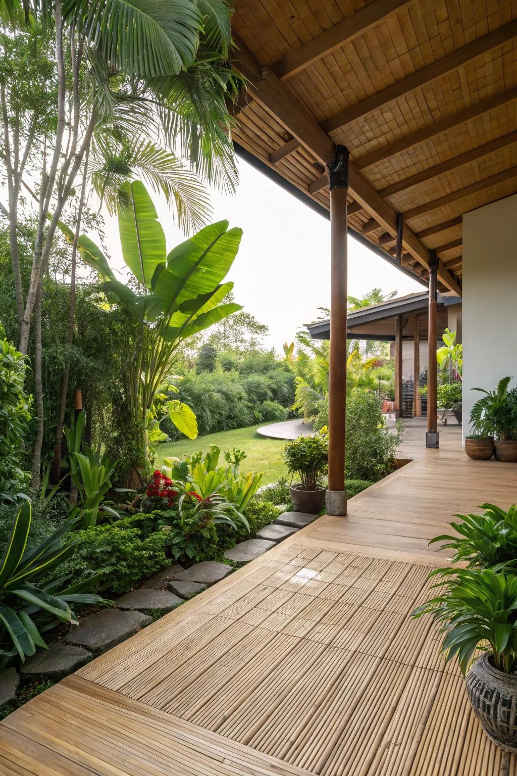 Cultivate a serene atmosphere with bamboo flooring.
