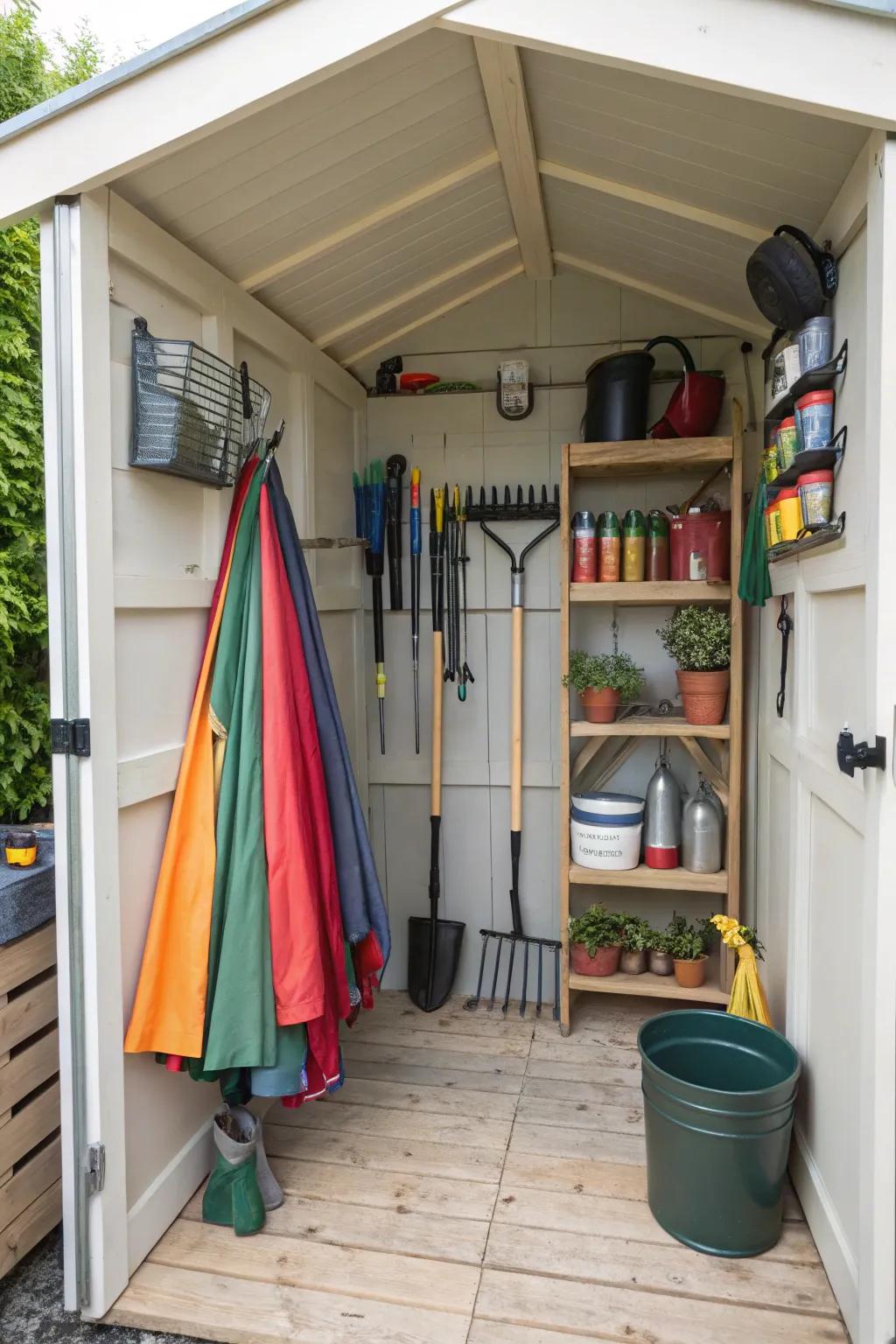 Garden outbuilding granting outstanding defense intended for umbrellas.