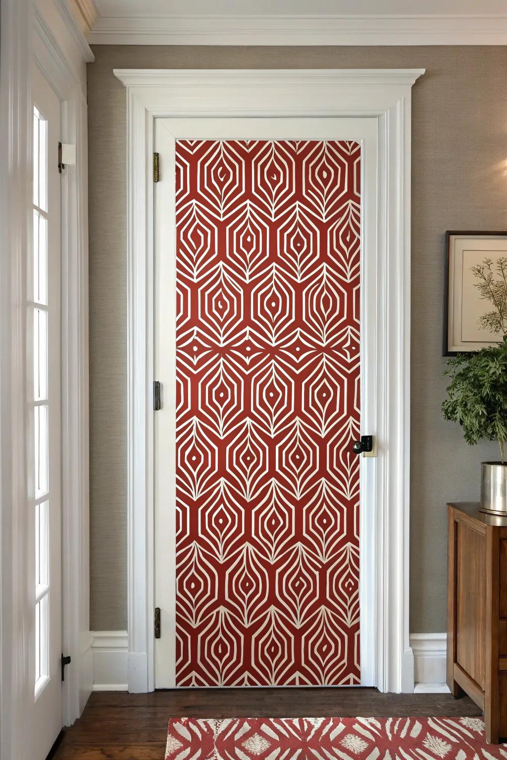 Transform your doorways with dramatic wallpaper designs.