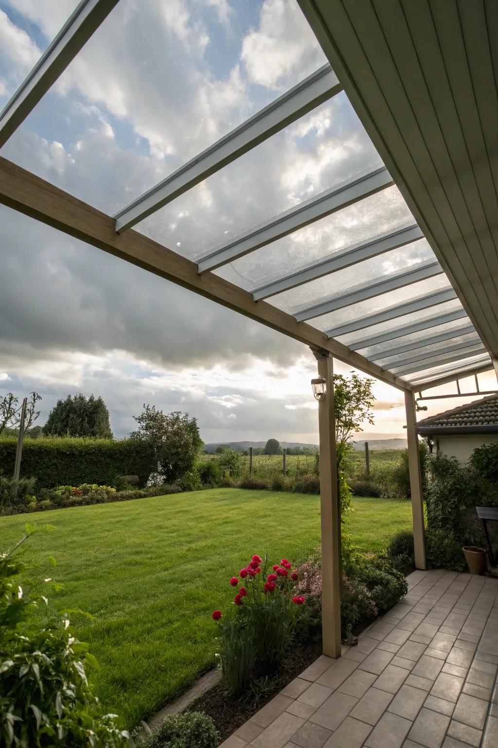A see-through roof allows you to enjoy open views.