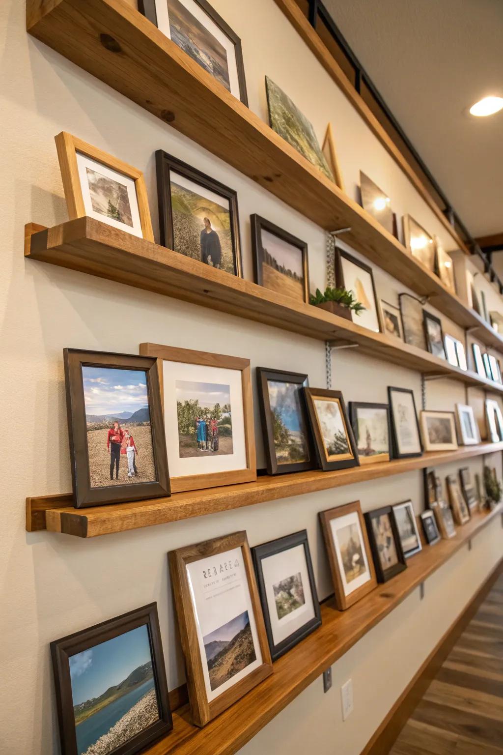 Picture ledges with dynamic height variation for visual interest.