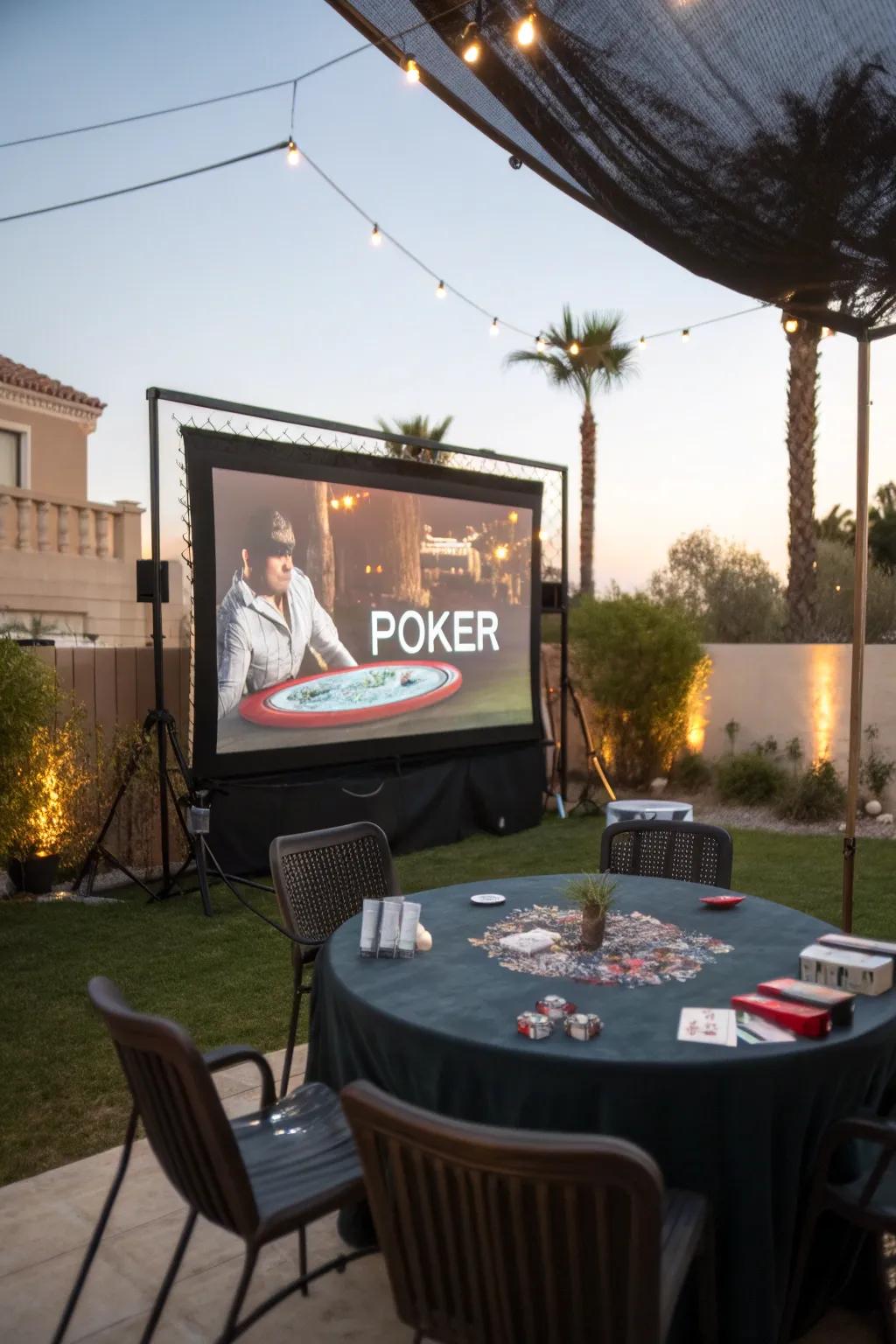 Amplify the vibe with film night under the stars.